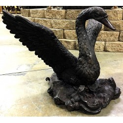 Bronze Swan End Table Base Sculpture