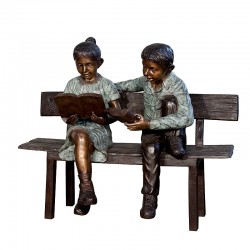 Bronze Boy & Girl Reading...