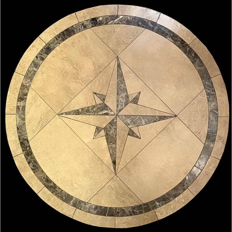 Compass Emperador Mosaic Table Top