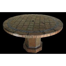 Roma Mosaic Stone Tile End Table Base - Shown with Optional Mosaic Table Top