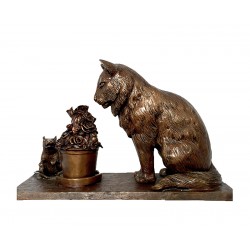 Bronze Table Top Cat &...