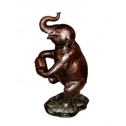 Bronze Table Top Elephant playing Accordion Sculpture