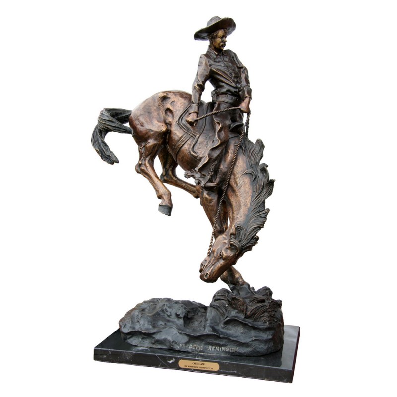 Bronze Table Top Frederick Remington Outlaw Sculpture