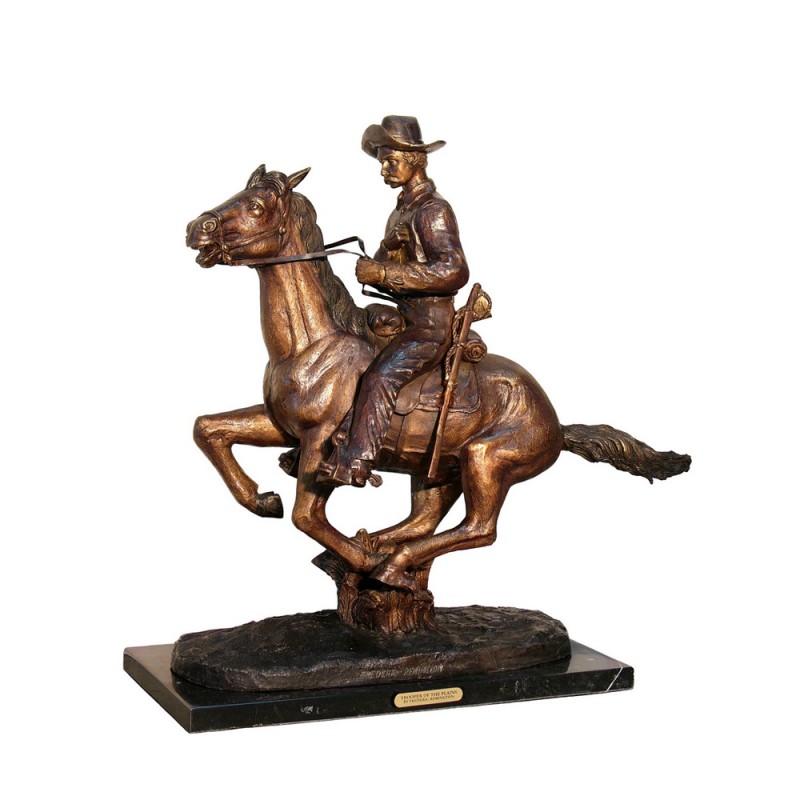 Bronze Table Top Frederick Remington Trooper of the Plain Sculpture