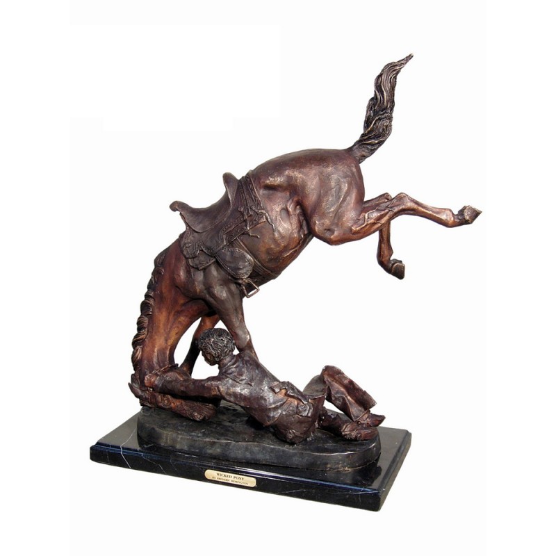 Bronze Table Top Frederick Remington Wicked Pony Sculpture