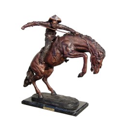 Bronze Table Top Frederick Remington Wolly Chaps Sculpture