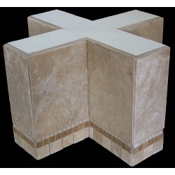 Cross Mosaic Stone Tile End Table Base