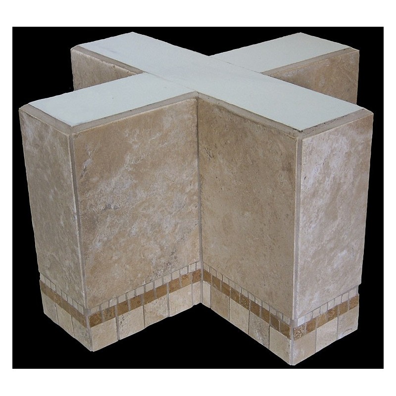Cross Mosaic Stone Tile Coffee Table Base
