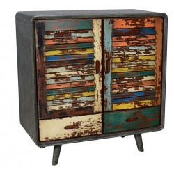 Artisan Custom Distressed Multi-Color Finish Cabinet