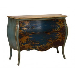 Artisan Custom Blue and Green Distressed Finished Chest