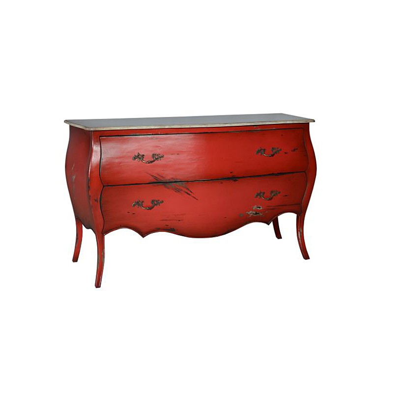 Artisan Custom Red Distressed Finished Chest