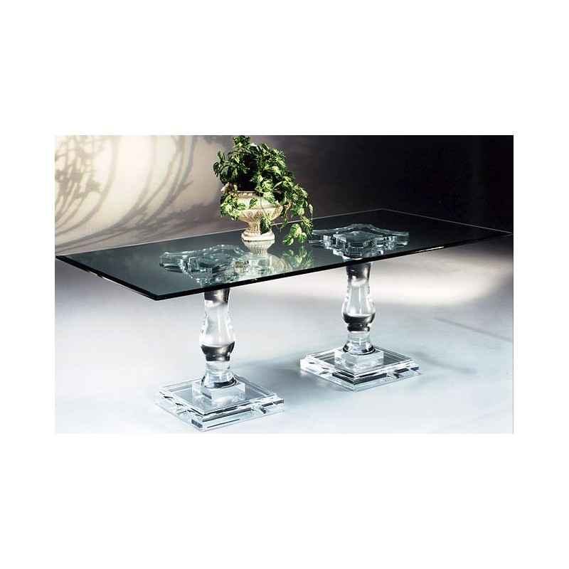 Corinthian Double Acrylic Dining Table (with or without top)