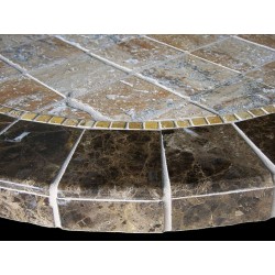 Barcelona Stone Tile Mosaic Table Top - Side View