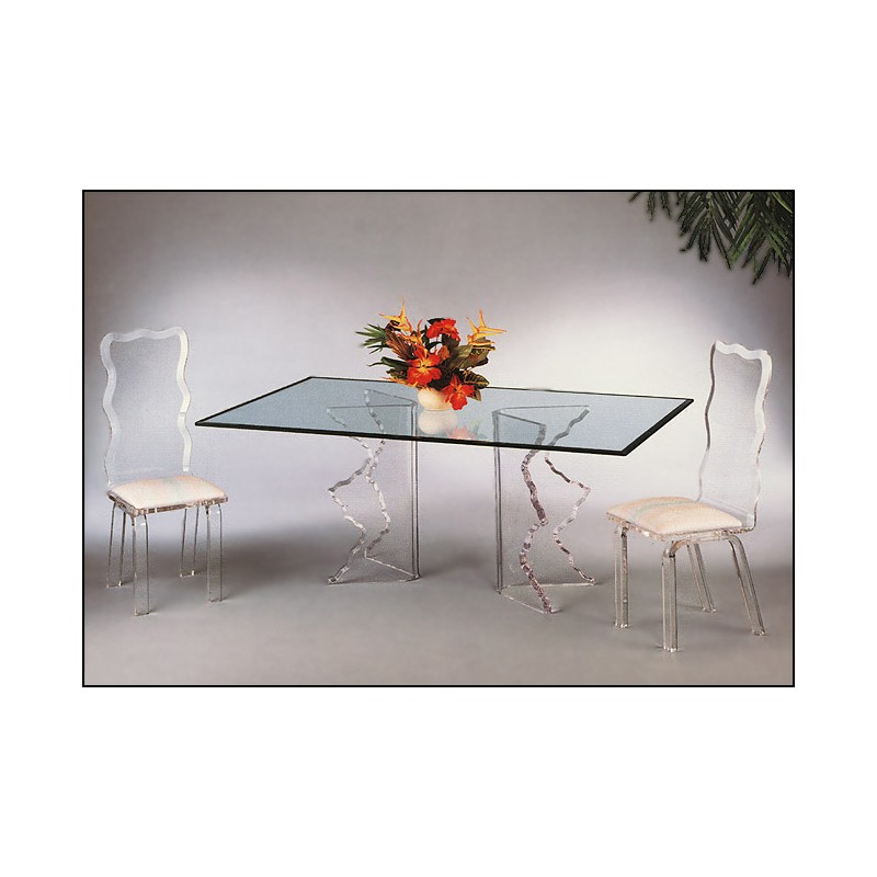Jagged V Shape Acrylic Dining Table (with or without top)