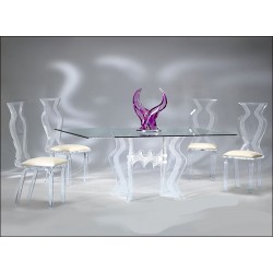 Crystallized Wave Acrylic Dining Table Base Set (with or without top)