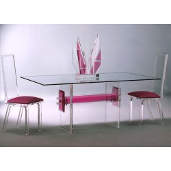 Connected Acrylic Dining Table with Color Options (with or without top)