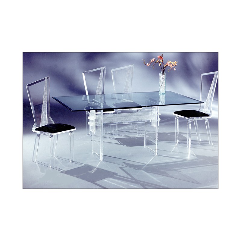 Connected Crystallized Acrylic Dining Table (with or without top)