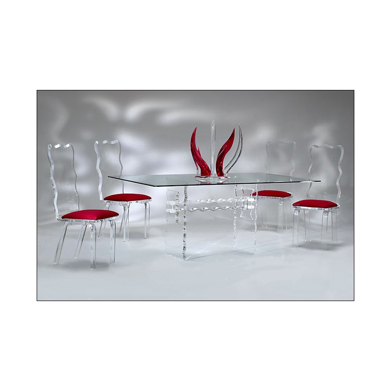 Wave Crystal Acrylic Dining Table (with or without top)