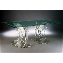Triple Dolphin Acrylic Dining Table with 12 Color Options (with or without top)