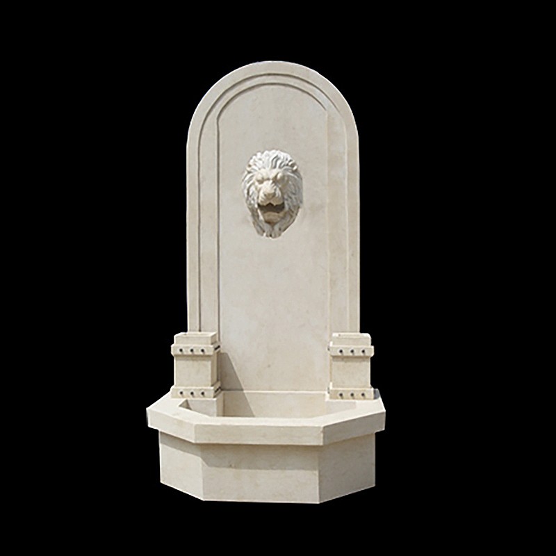 Marble Lion Head Wall Fountain