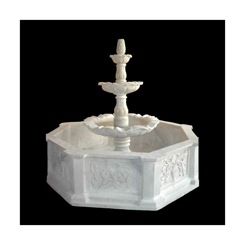 Marble Tier Fountain with Surround