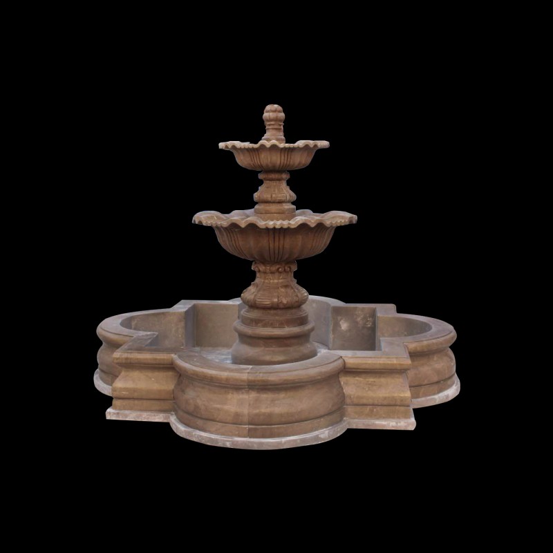 Marble Traditional Tier Fountain with Basin