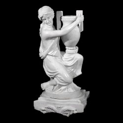 Marble Lady holding Urn Sculpture (Left)