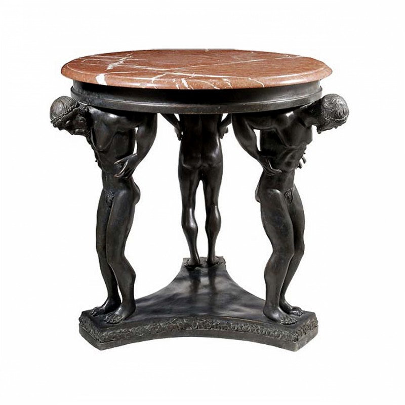 Bronze Man Table Base Sculpture with or without Marble