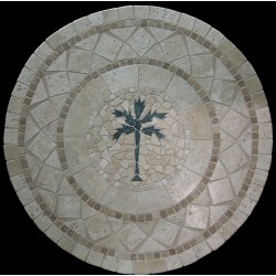 Palm Tree Mosaic Table Top