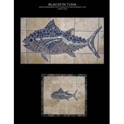 Black Fin Tuna Mosaic Table Top