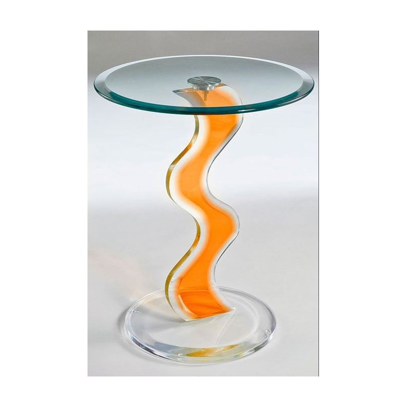 Orange Wave Acrylic Occasional Table