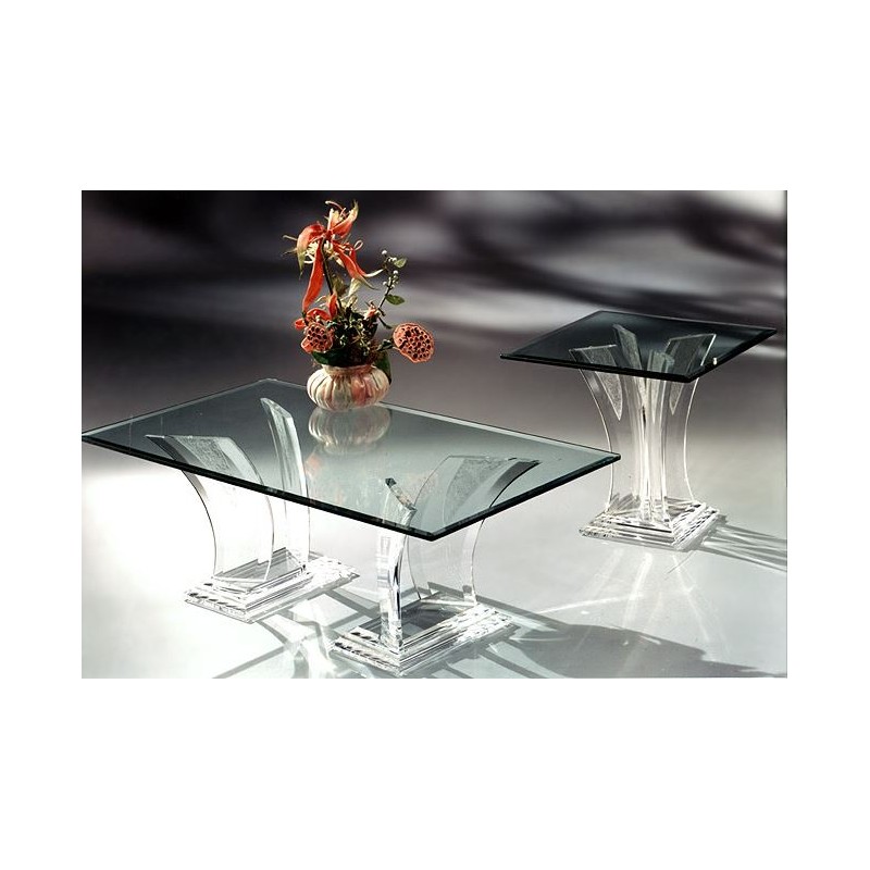Two Towers Clear and Crystallized Acrylic End Table (With or Without Top)