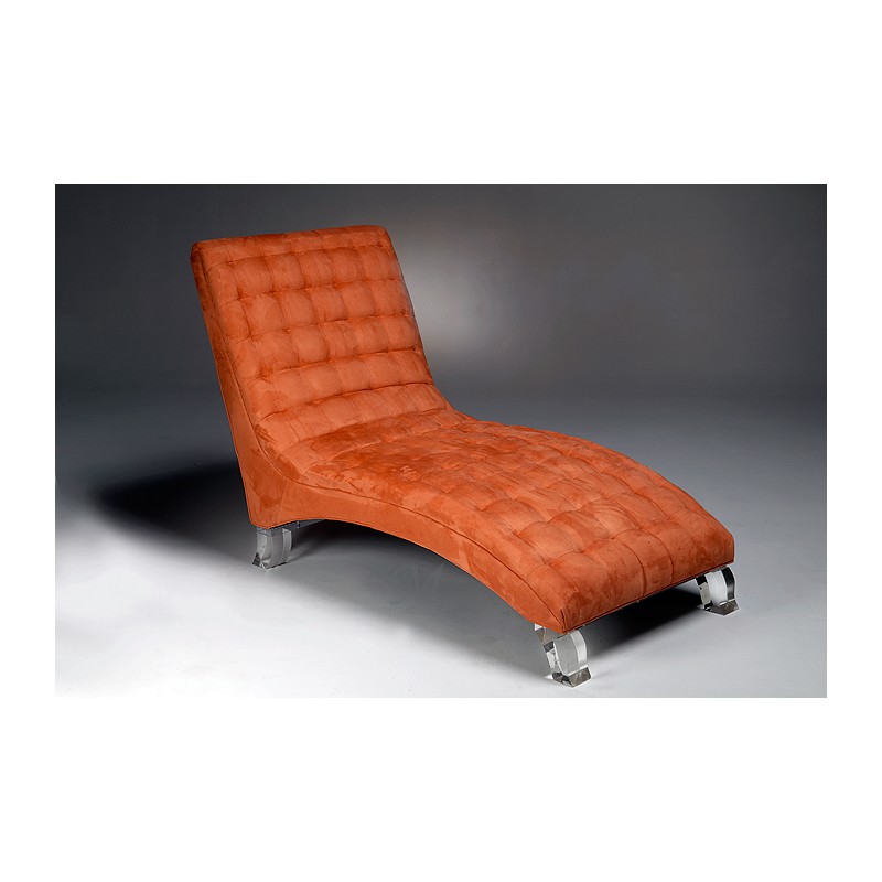 Chaise Lounger with Acrylic Legs and Fabric Options