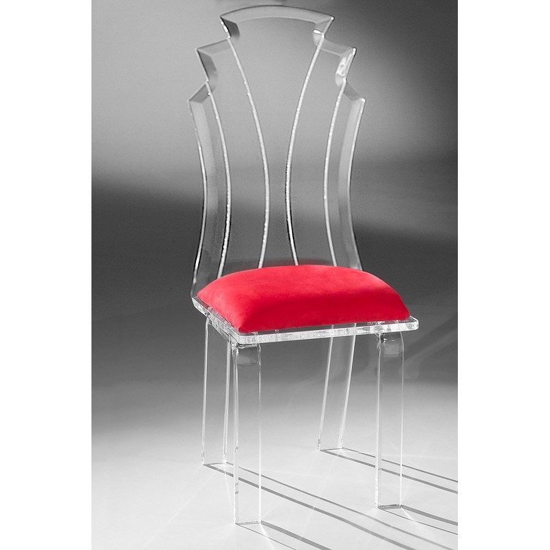 Acrylic Ember Dining Chair with Fabric Choices