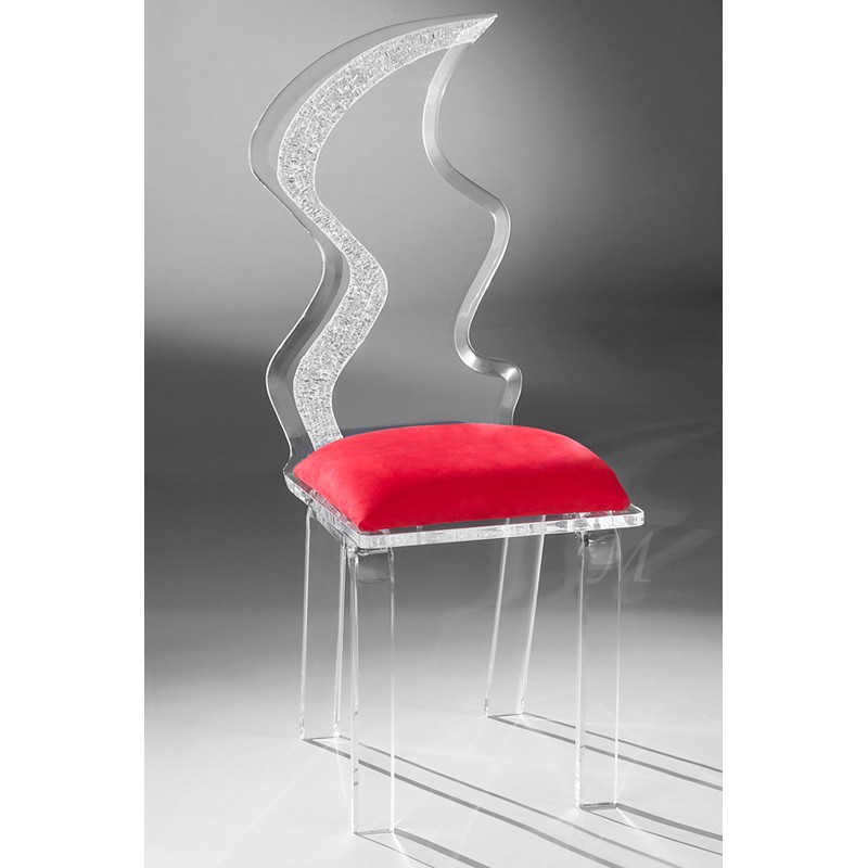 Acrylic Flame Dining Chair with Fabric Choices