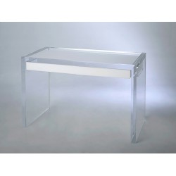 Thick All Acrylic Desk with White or Black Drawers