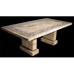 Ramses Stone Tile Dining Table with Matching Pompeii Table Base Set