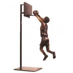 Bronze Boy Playing Basketball Sculpture