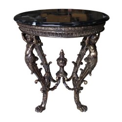 Bronze Boy Face Table Base - With or Without Marble