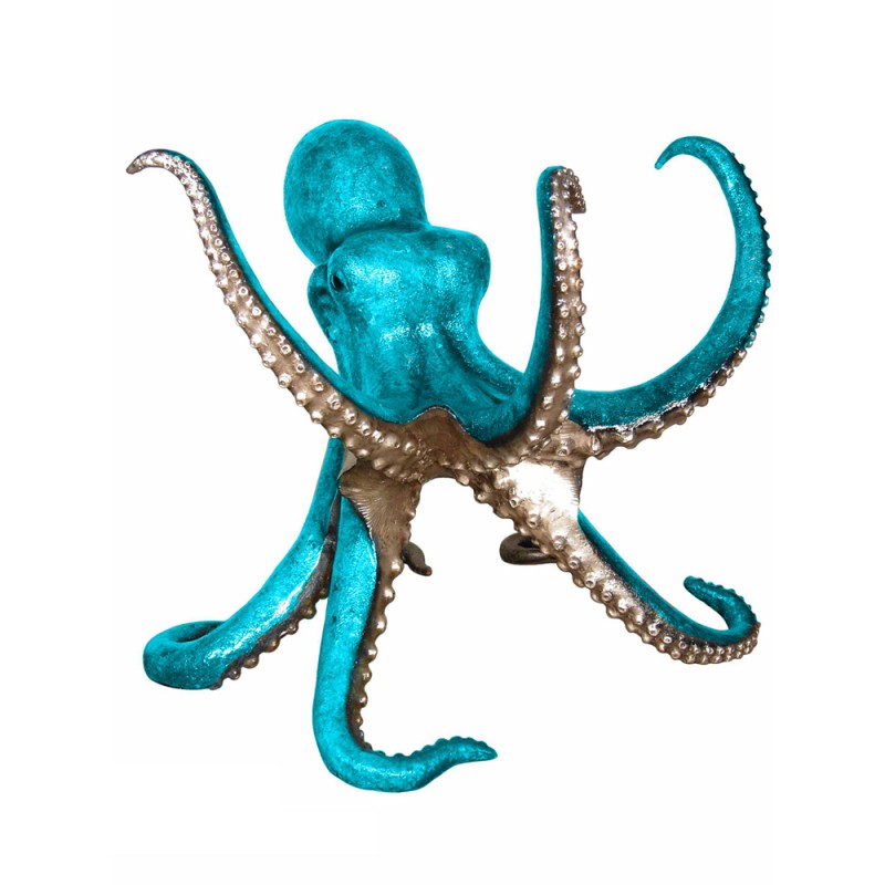 Bronze Caribbean Blue Octopus Sculpture / Table Base