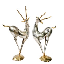 Bronze Reindeer Sculpture Table Top Set