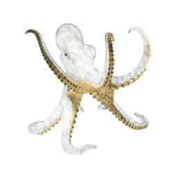 Bronze White Octopus Sculpture (can be used as a dining table base)