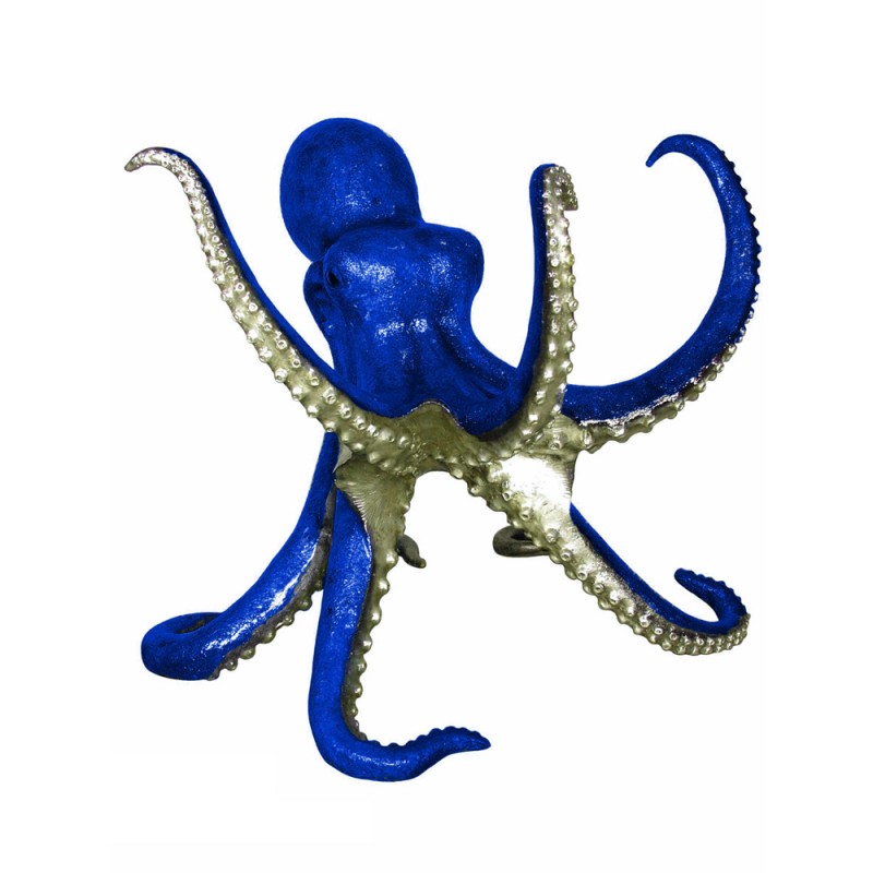 Bronze Royal Blue Octopus Sculpture / Table Base