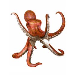 Bronze Orange Octopus Sculpture (can be used as a dining table base)