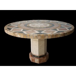 Bellagio Round Stone Tile Dining Table