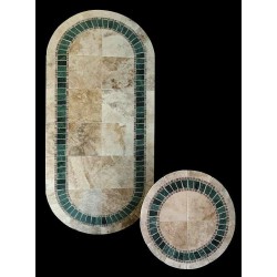Greenfield Mosaic Table Top - Racetrack Oval and Round Shape