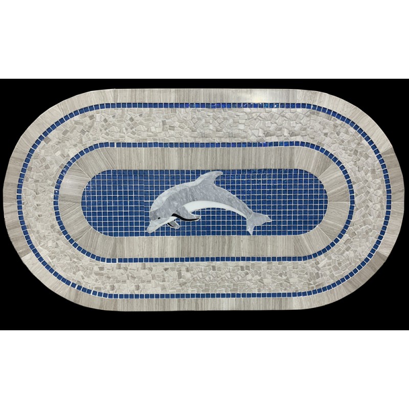 Dolphin Mosaic Table Top