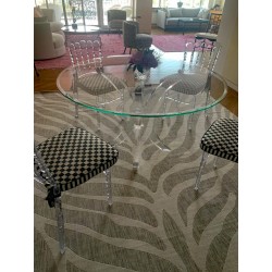 Quarter Moons Thick Acrylic Dining Table Base (with or without top)