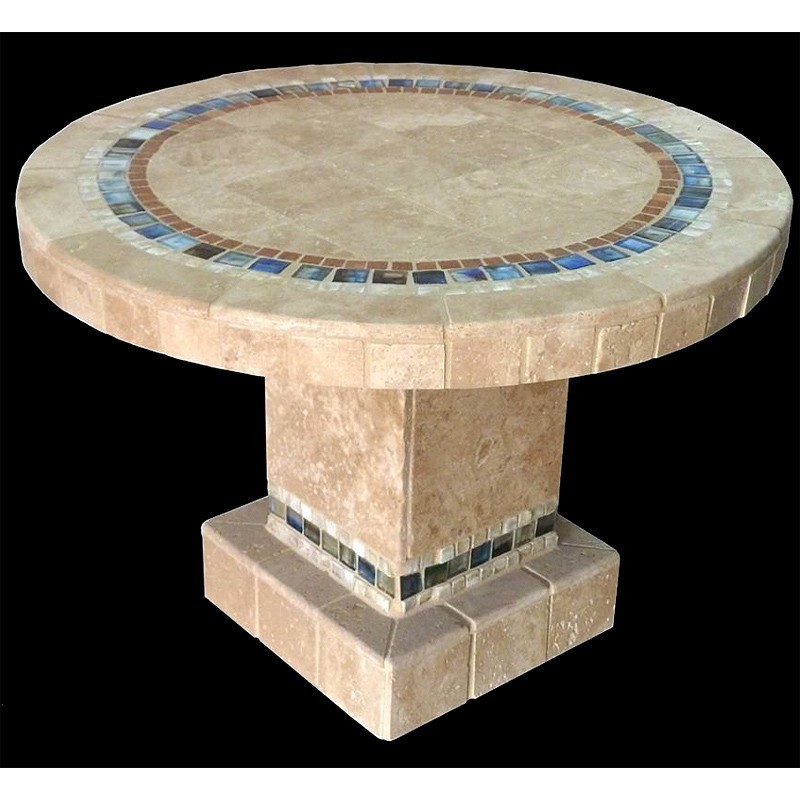 Devonaire Round Stone Tile Dining Table