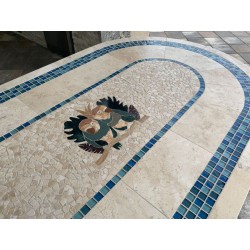Lovebirds Mosaic Stone Tile Table Top